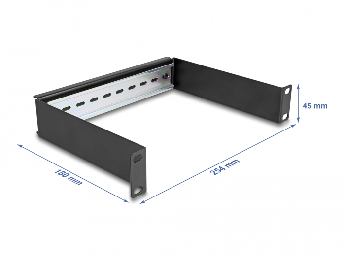 Delock 10″ Hutschienenpanel 1 HE schwarz #1 