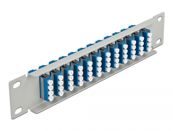 Delock 10″ LWL Patchpanel 12 Port LC Quad blau 1 HE grau #2 