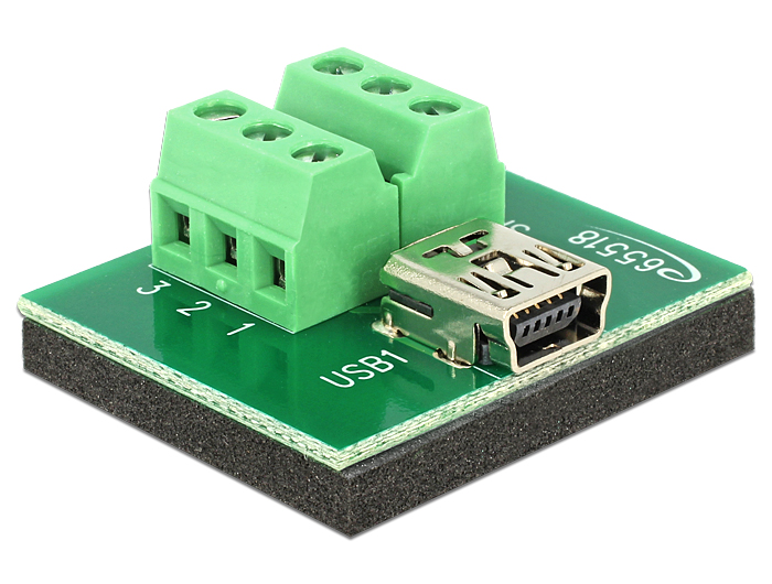 Delock Adapter Mini USB Buchse > Terminalblock 6 Pin #1 