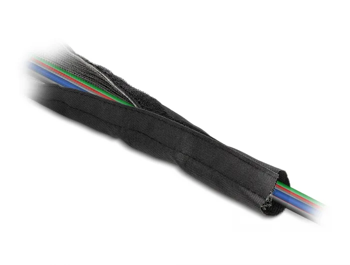 Delock EMV Abschirmgeflechtschlauch mit Klettverschluss hitzebeständig 1 m x 25 mm schwarz #3 