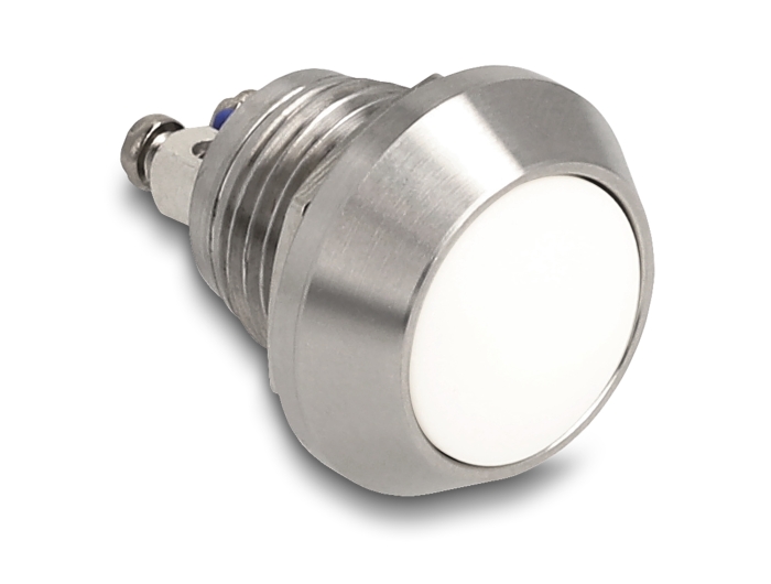 Delock Drucktaster zum Einbau 12 mm 2 x Schraubklemme weiß #1 