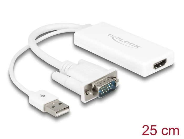 Delock VGA zu HDMI Adapter mit Audio weiß #1 