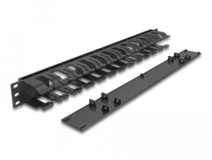 Delock 19″ Kabelmanagement Rangierpanel mit 2 Öffnungen 1 HE schwarz Kunststoff #3 