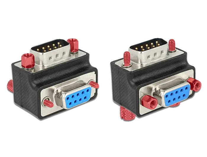 Delock D-Sub 9 Pin Stecker > Buchse 270° gewinkelt Mutter und Schraube tauschbar #3 