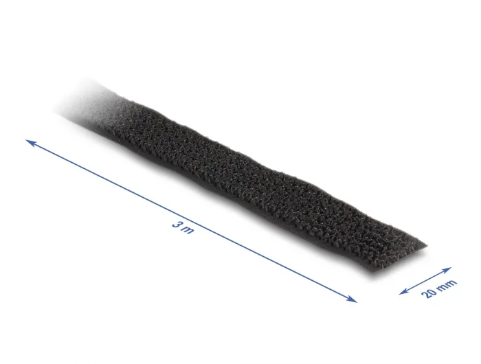 Delock Klettband auf Rolle mit Schlaufe L 3 m x B 20 mm schwarz #4 