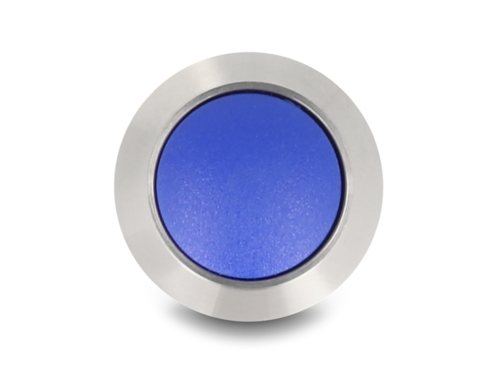Delock Drucktaster zum Einbau 12 mm 2 x Schraubklemme blau #3 