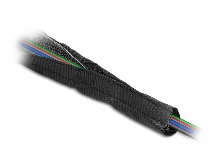 Delock EMV Abschirmgeflechtschlauch mit Klettverschluss hitzebeständig 1 m x 30 mm schwarz #3 