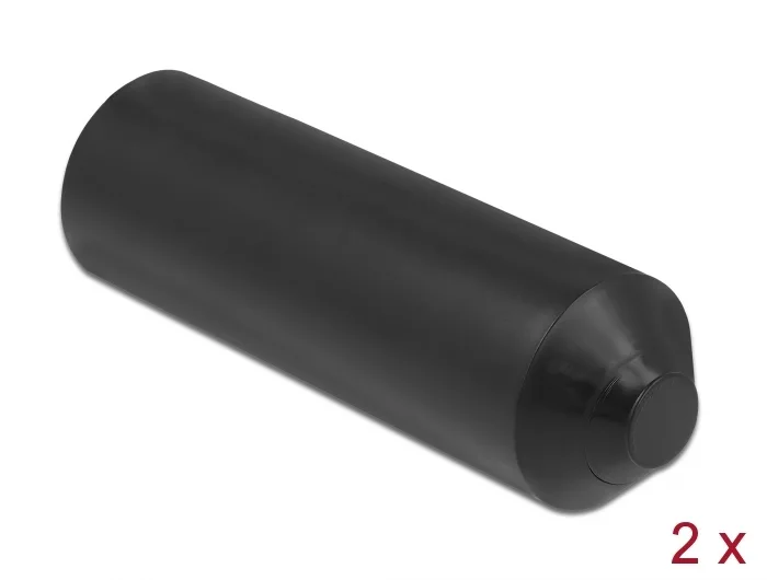 Delock Endkappen mit Innenkleber 80 x 25 mm 2 Stück schwarz #1 