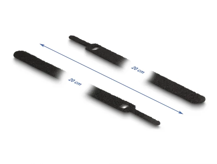 Delock Klett-Kabelbinder L 200 x B 12 mm schwarz 10 Stück #2 