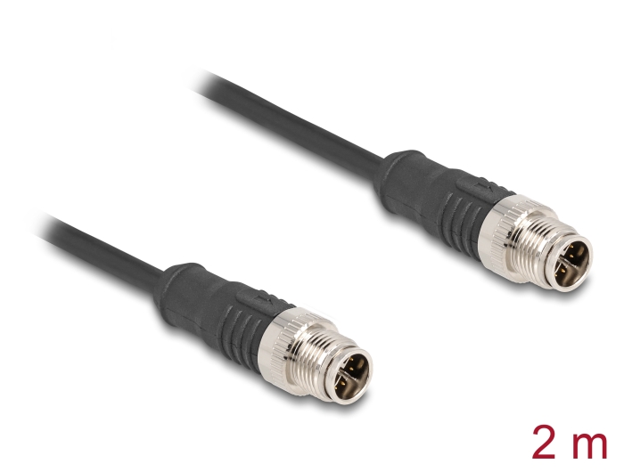 Delock M12 Kabel X-kodiert 8 Pin Stecker zu Stecker PVC 2 m #1 
