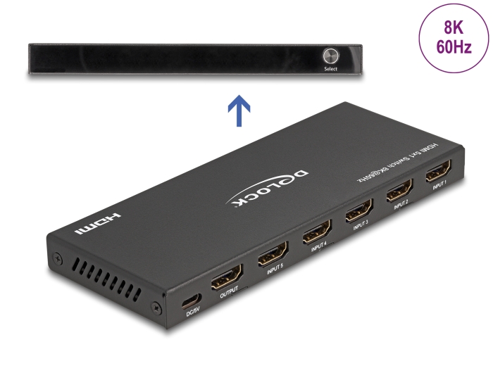 Delock HDMI Switch 5 x HDMI in zu 1 x HDMI out 8K 60 Hz #1 
