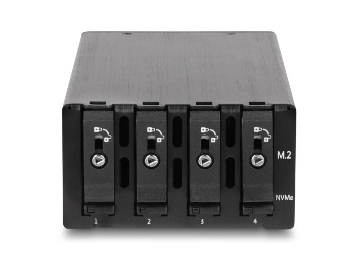 Delock Slim Bay Wechselrahmen für 4 x M.2 NVMe SSD mit Slim SAS SFF-8654 Anschluss #7 