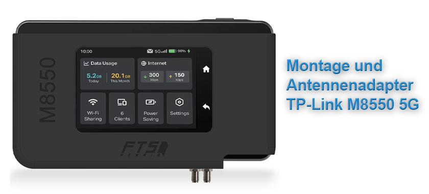 Montage und Antennenadapter für TP-Link Router M8550