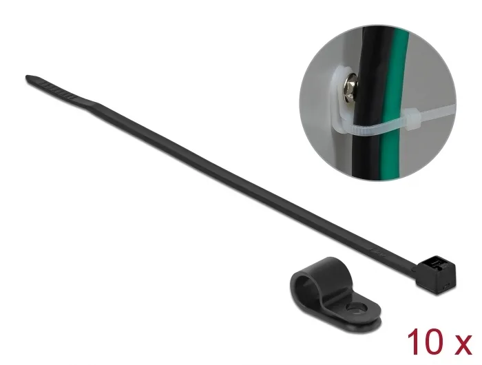 Delock Befestigungsschelle 7,9 mm mit Kabelbinder L 250 x B 3,6 schwarz #1 