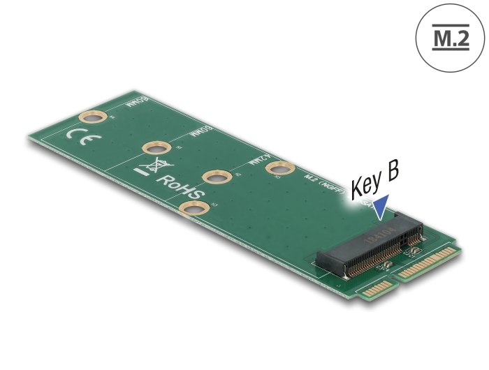 Delock Adapter mSATA zu M.2 Key B Slot #1 