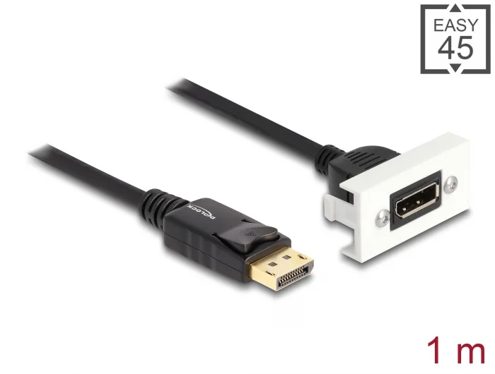 Delock Easy 45 DisplayPort 8K 30 Hz Modul mit Kabelpeitsche, 22,5 x 45 mm #1 