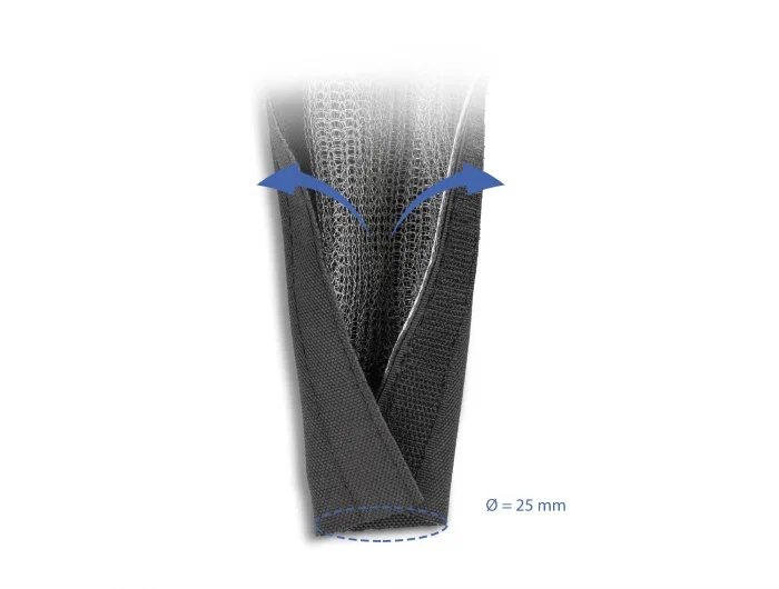 Delock EMV Abschirmgeflechtschlauch mit Klettverschluss hitzebeständig 1 m x 25 mm schwarz #2 