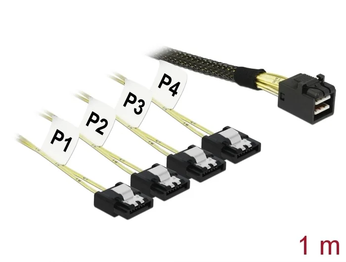 Delock Kabel Mini SAS HD SFF-8643 > 4 x SATA 7 Pin 1 m #1 