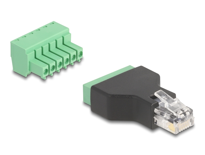 Delock RJ12 Stecker zu Terminalblock Adapter 6 Pin 2-teilig #1 