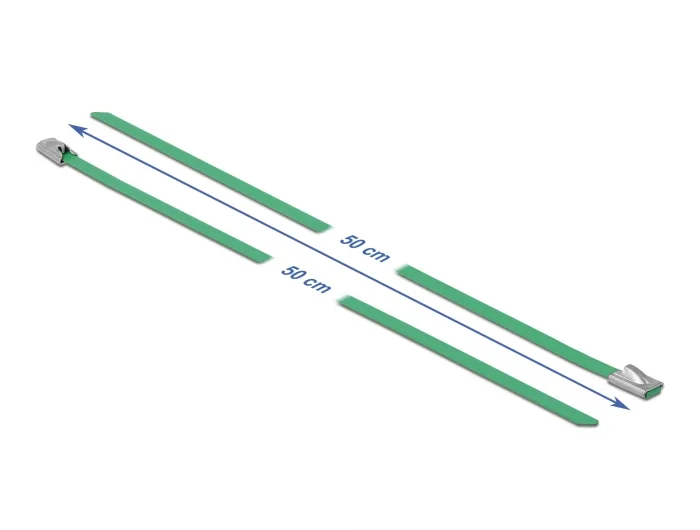 Delock Edelstahlkabelbinder L 500 x B 4,6 mm grün 10 Stück #3 