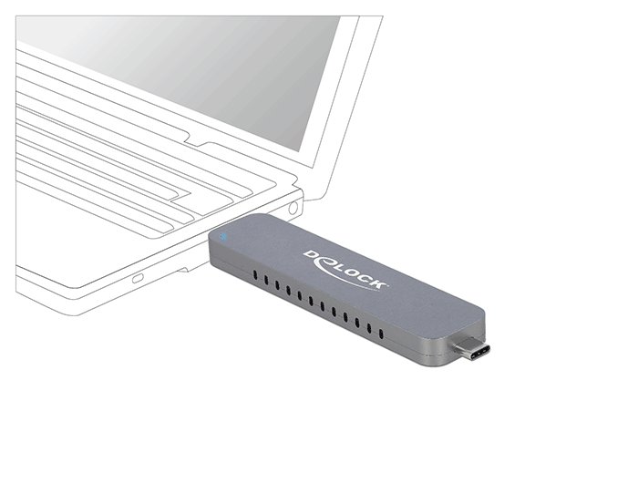 Delock Externes Gehäuse für M.2 NVMe PCIe SSD mit USB Type-C™ und Typ-A Stecker #4 