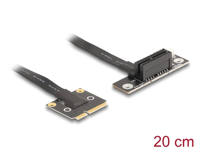Delock Adapter Mini PCIe Stecker zu PCIe 3.0 x1 Buchse 90° gewinkelt mit Kabel 20 cm #1 