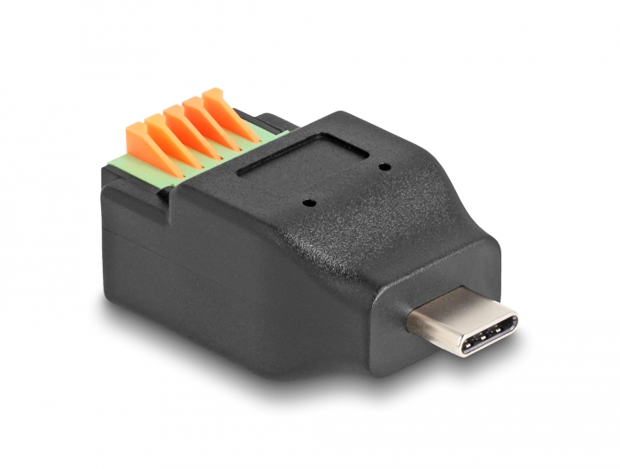 Delock USB Type-C™ 2.0 Stecker zu Terminalblock Adapter mit Drucktaster #1 