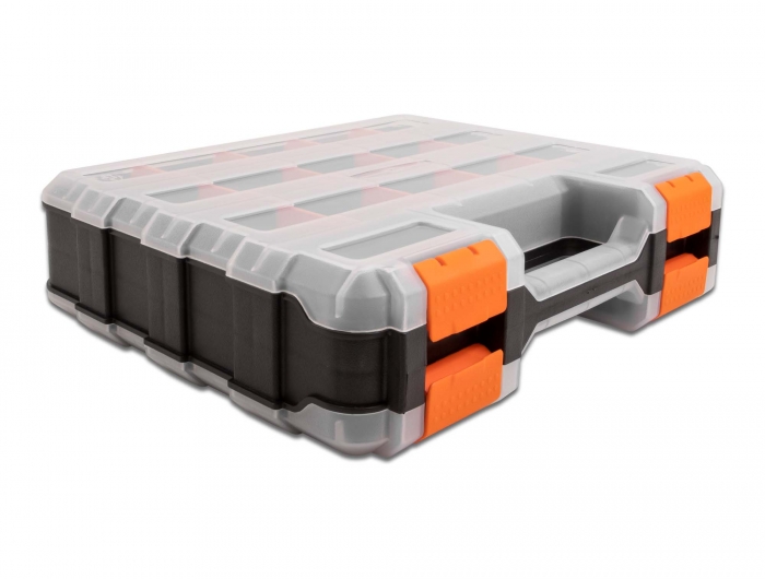 Delock Sortimentsbox mit 34 Fächern 320 x 270 x 80 mm orange / schwarz #2 
