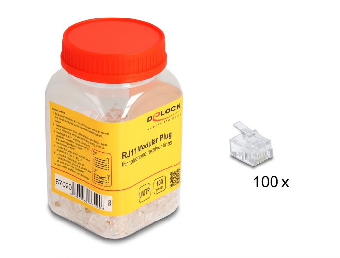 Delock RJ11 Modularer Stecker 100 Stück #1 