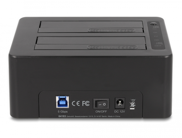 Delock USB Dual Dockingstation für 2 x SATA HDD / SSD mit Klon Funktion und Card Reader + zusätzlichem USB Port #3 