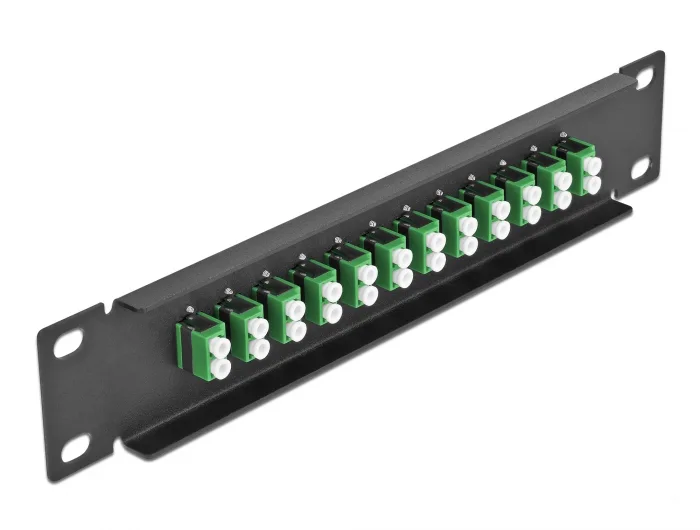 Delock 10″ LWL Patchpanel 12 Port LC Duplex grün 1 HE schwarz #2 