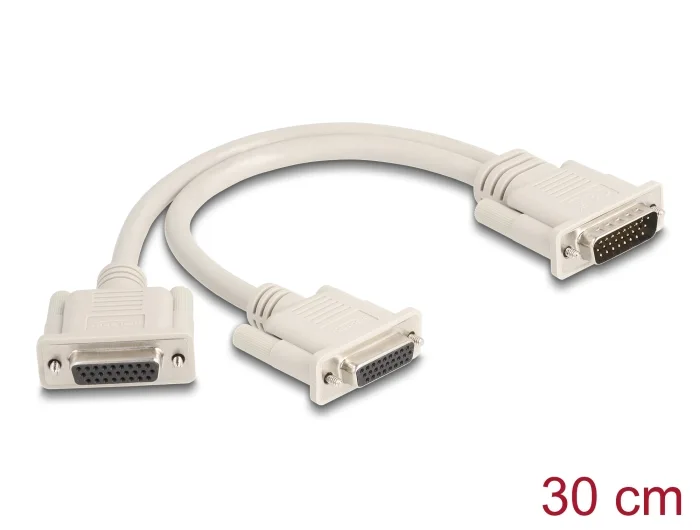 Delock Adapter Y-Kabel Splitter D-Sub HD 26 Pin Stecker zu 2 x D-Sub HD 26 Pin Buchse mit Schrauben 30 cm #1 