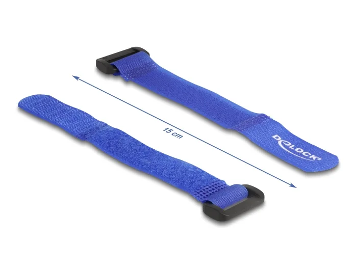 Delock Klett-Kabelbinder mit Schlaufe L 150 x B 20 mm blau 5 Stück #3 