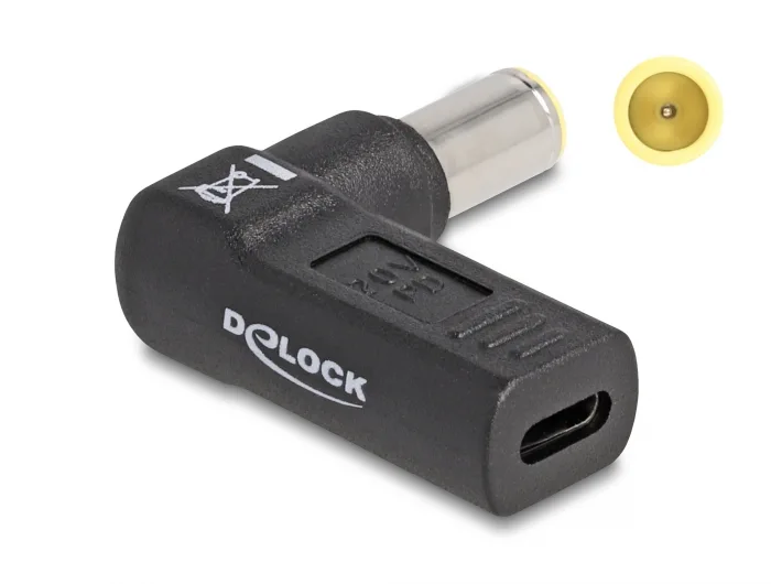 Delock Adapter für Notebook Ladekabel USB Type-C™ Buchse zu IBM 7,9 x 5,5 mm Stecker 90° gewinkelt #1 