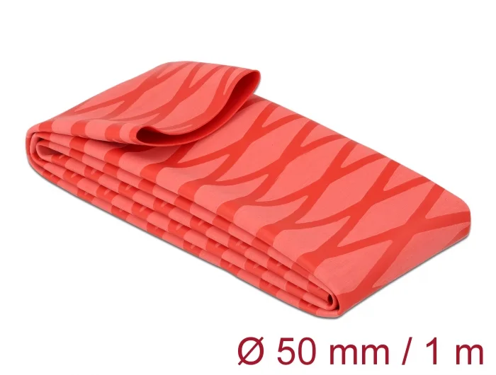 Delock Schrumpfschlauch X-Muster rutschfest 1 m x 50 mm rot #1 