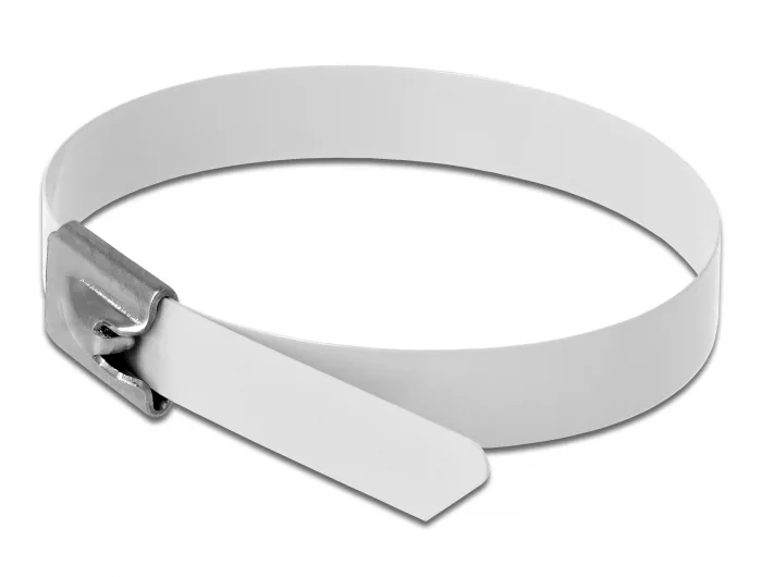 Delock Edelstahlkabelbinder L 500 x B 7,9 mm weiß 10 Stück #2 