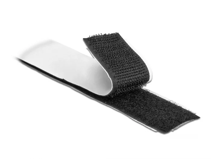 Delock Klettband selbstklebend mit Haft- und Flauschband L 5 m x B 25 mm schwarz #3 
