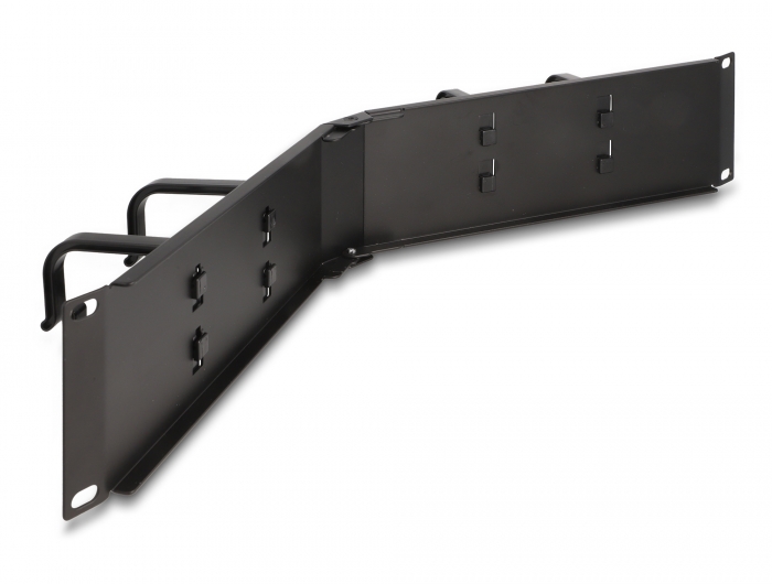 Delock 19″ Kabelmanagement Rangierpanel mit 4 Bügeln 2 HE gewinkelt schwarz #2 