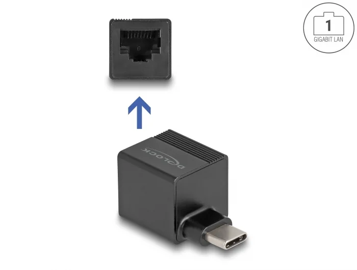 Delock USB Type-C™ Netzwerk Adapter Gigabit LAN 1 x RJ45 slim ASIX #1 