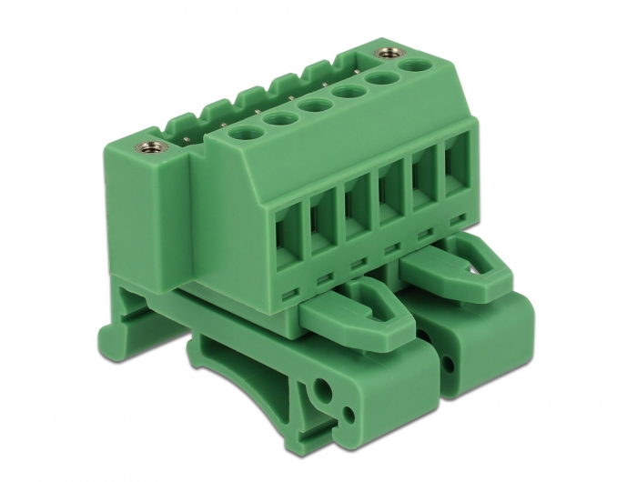 Delock Terminalblock Set für Hutschienen 6 Pin mit Schraubverriegelung #3 