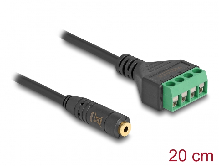 Delock Kabel Klinkenbuchse 2,5 mm 4 Pin zu Terminalblock Adapter 20 cm #1 