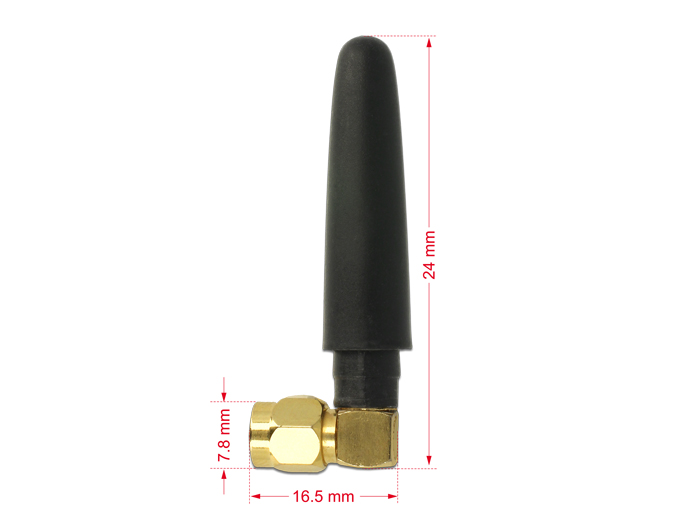 Delock ISM 433 MHz Antenne SMA 1 dBi omnidirektional flexibel schwarz #2 