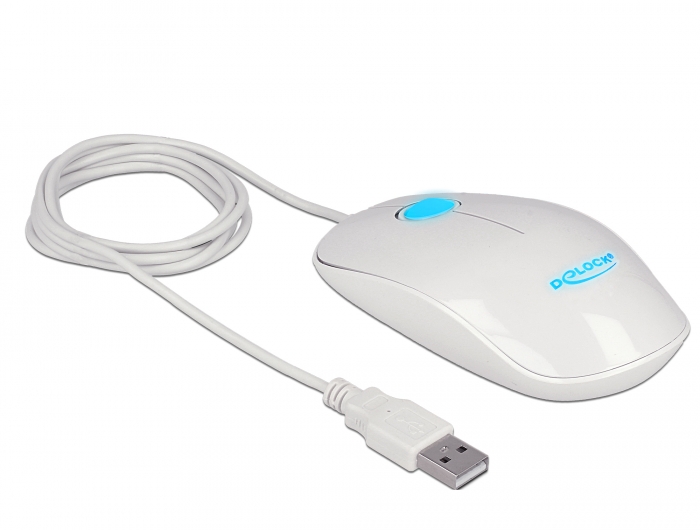 Delock Optische 3-Tasten LED Maus USB Typ-A weiß #2 