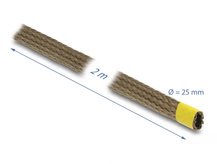 Delock Geflechtschlauch aus Basalt Fasern 2 m x 25 mm braun #2 