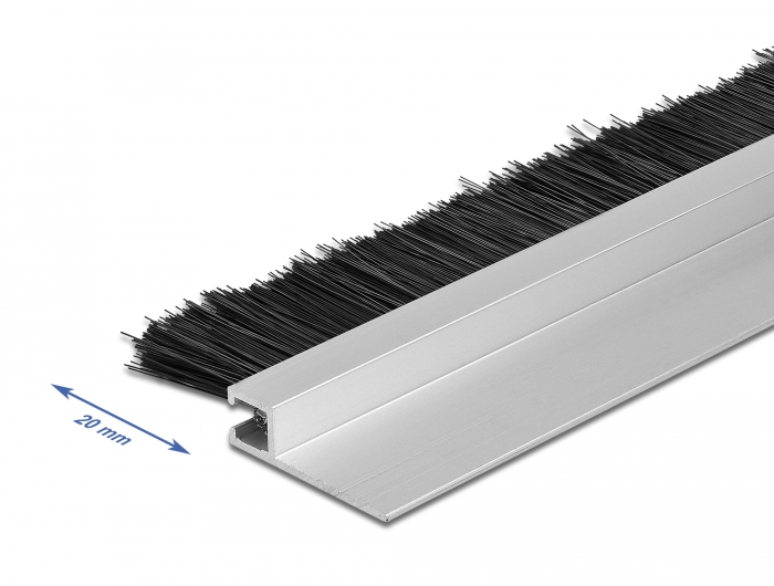Delock Bürstenstreifen 20 mm mit Alu-Profil gerade - Länge 1 m #7 
