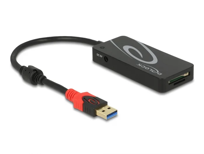 Delock Externer USB 3.2 Gen 1 Hub USB Typ-A > 3 x USB Typ-A + 2 Slot SD Card Reader #2 
