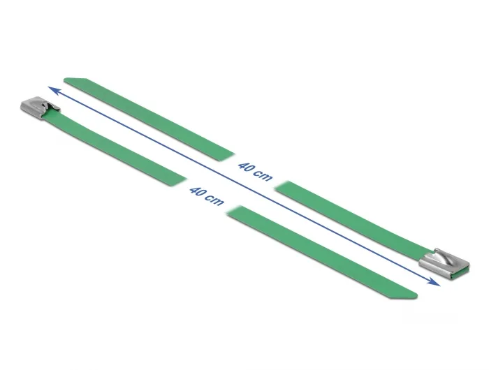 Delock Edelstahlkabelbinder L 400 x B 7,9 mm grün 10 Stück #2 