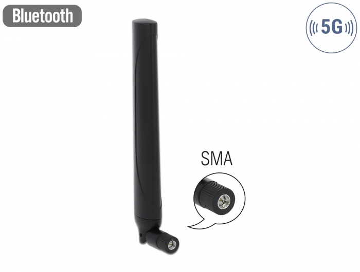 Delock 5G LTE Antenne SMA Stecker -0,5 - 2,3 dBi mit Kippgelenk