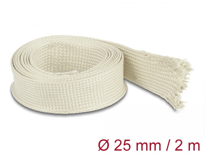 Delock Geflechtschlauch aus Nomex Fasern 2 m x 25 mm weiß #1 