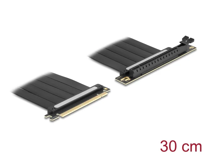 Delock Riser Karte PCI Express 4.0 x16 Stecker zu x16 Slot 90° gewinkelt mit Kabel 30 cm #1 